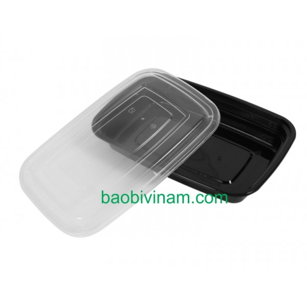 Hộp vuông 1500 ml đen